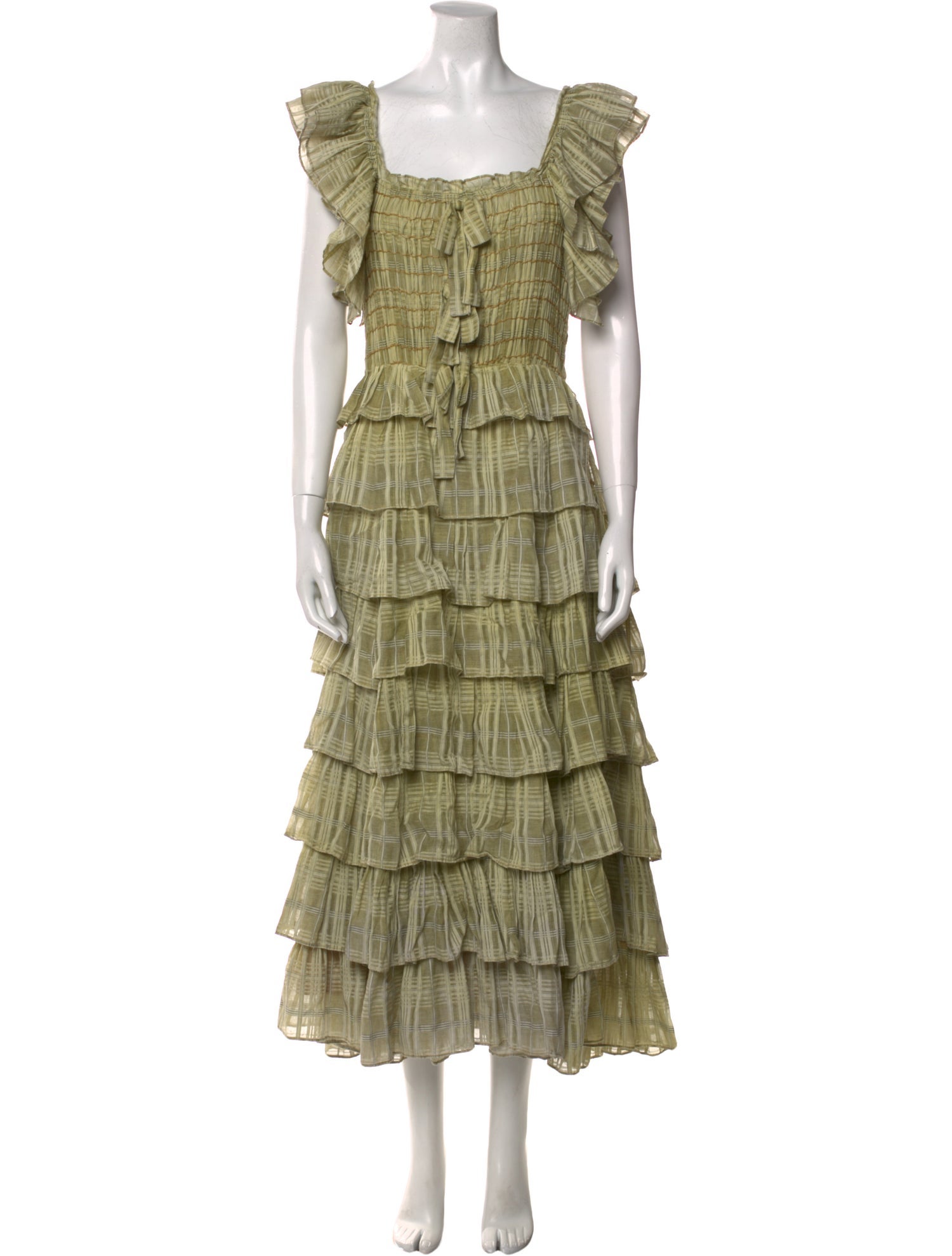 Ulla Johnson Plaid Print Long Dress