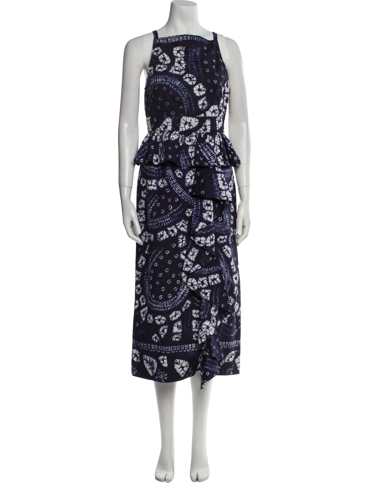 Ulla Johnson Tie-Dye Print Midi Length Dress