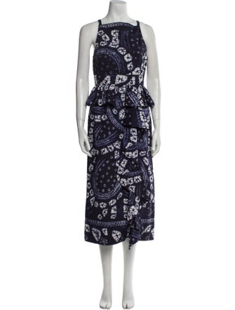 Ulla Johnson Tie-Dye Print Midi Length Dress