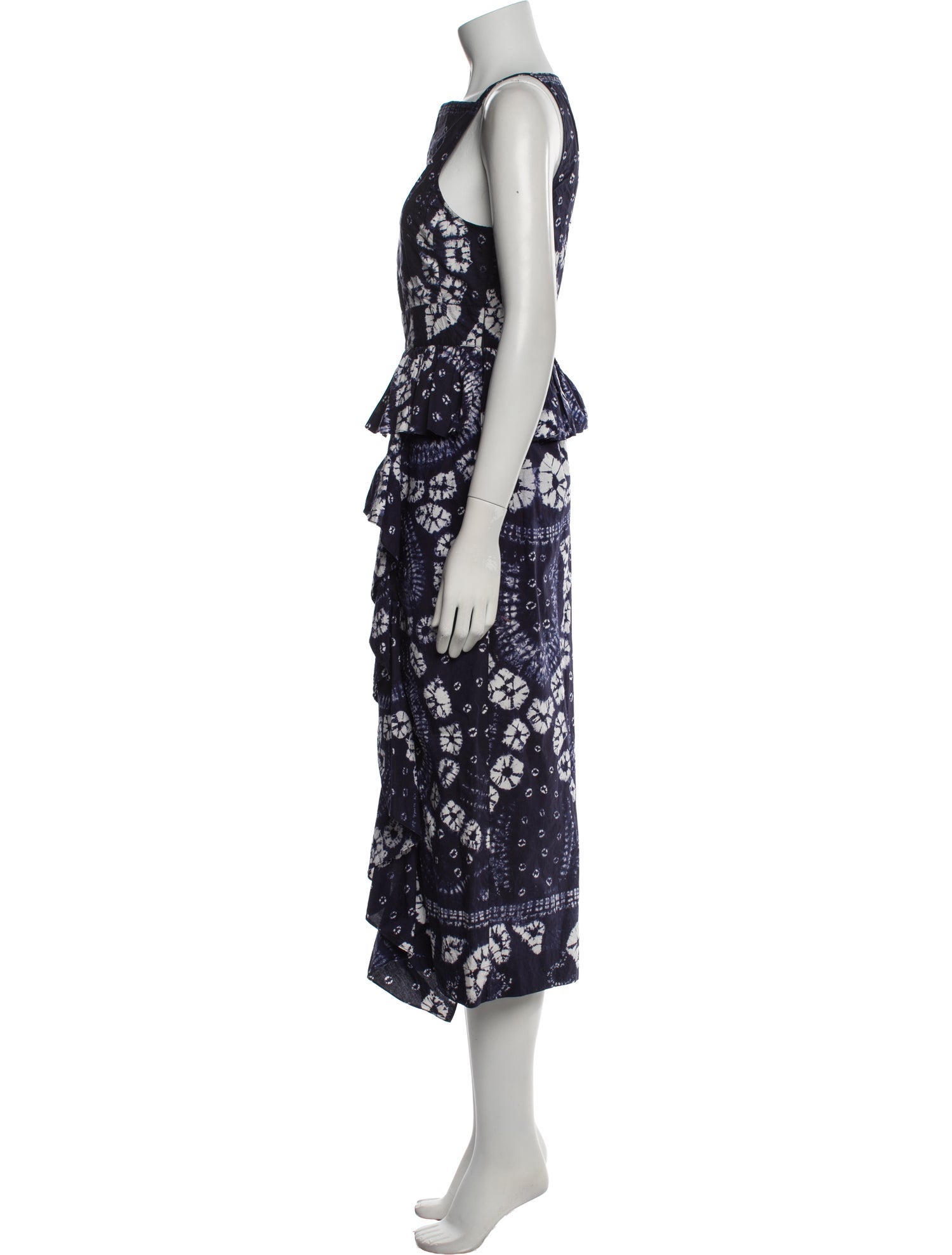 Ulla Johnson Tie-Dye Print Midi Length Dress