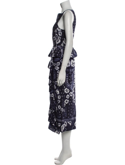 Ulla Johnson Tie-Dye Print Midi Length Dress