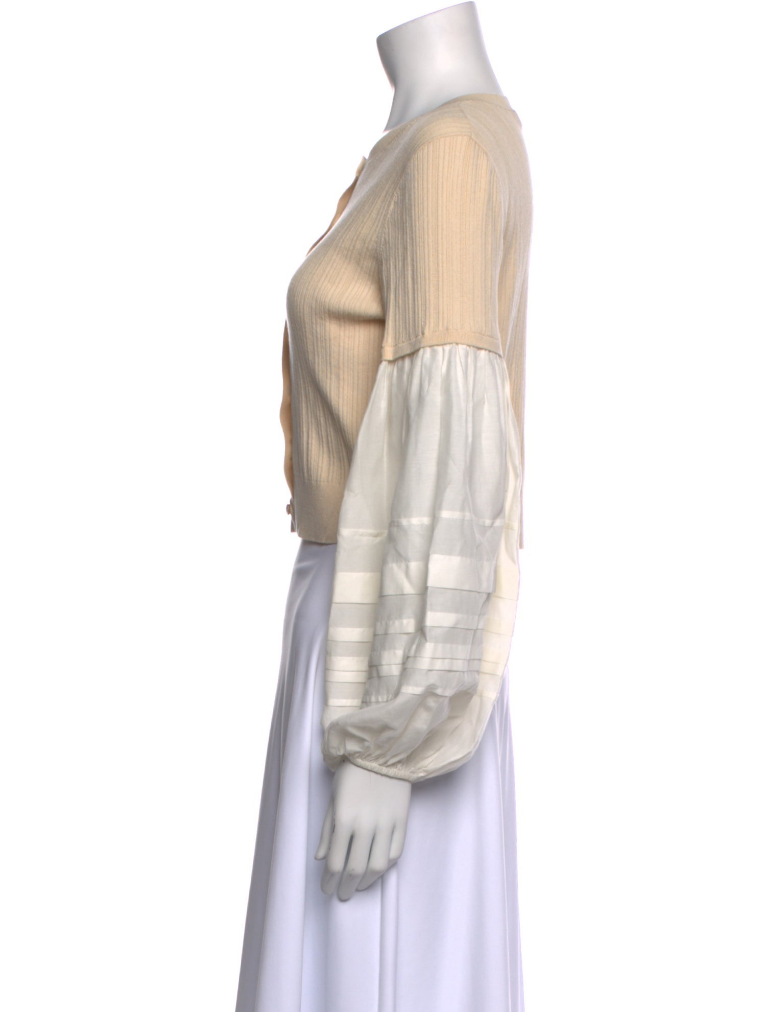 Ulla Johnson Crew Neck Long Sleeve Crop Top