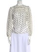 Ulla Johnson Polka Dot Print Mock Neck Blouse