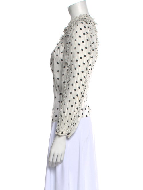 Ulla Johnson Polka Dot Print Mock Neck Blouse