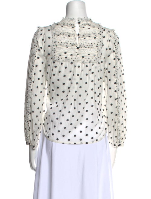 Ulla Johnson Polka Dot Print Mock Neck Blouse