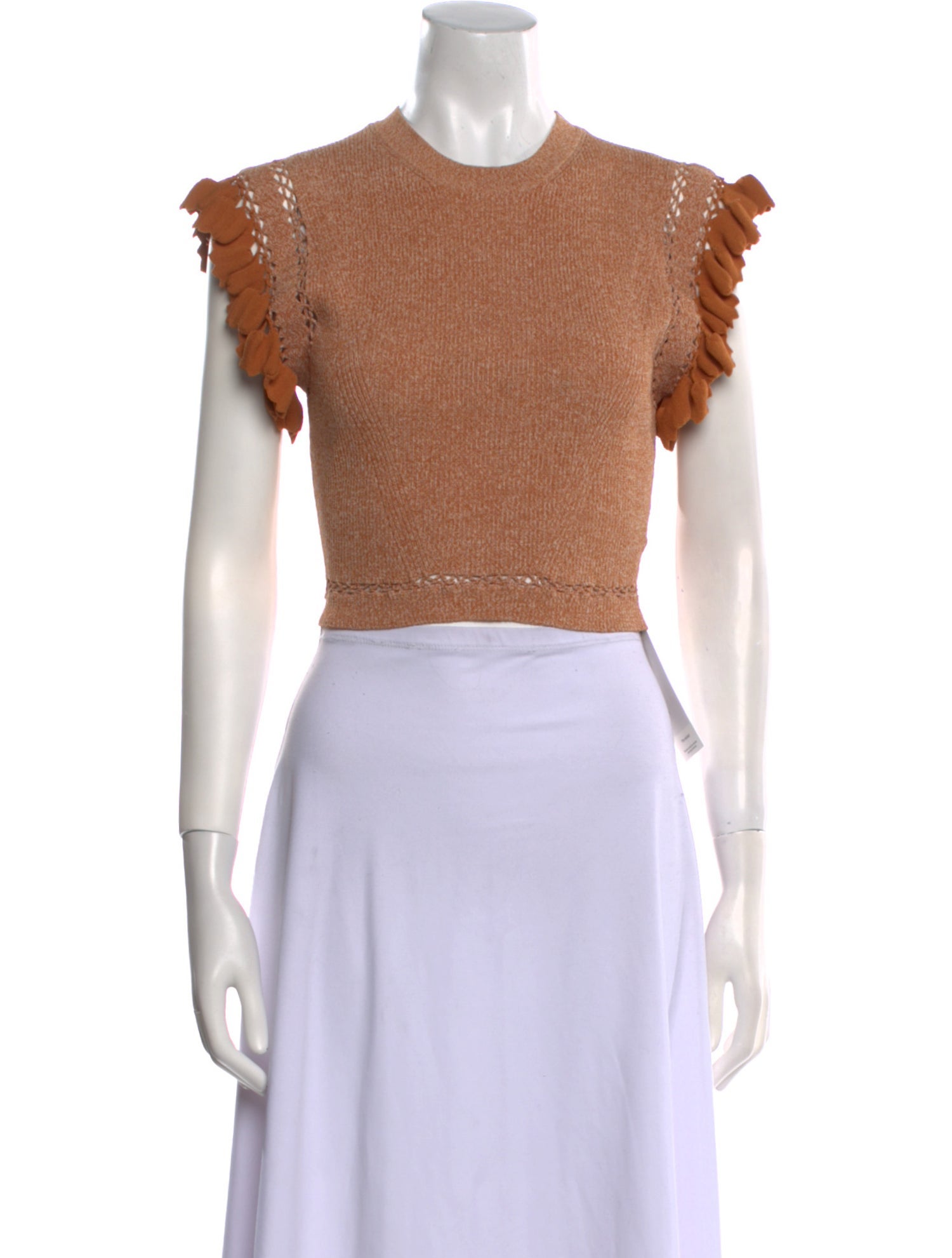 Ulla Johnson Crew Neck Short Sleeve Crop Top