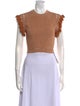 Ulla Johnson Crew Neck Short Sleeve Crop Top