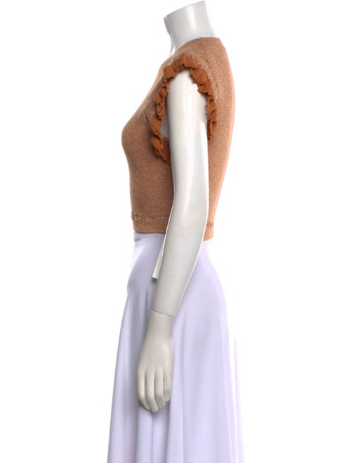 Ulla Johnson Crew Neck Short Sleeve Crop Top