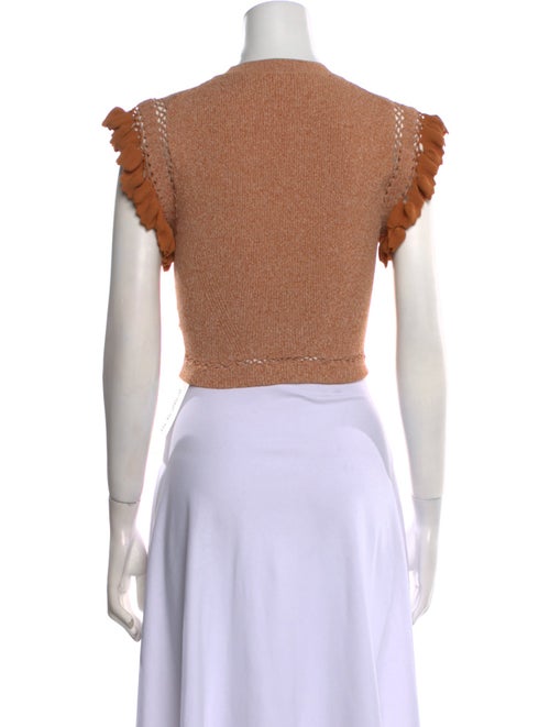 Ulla Johnson Crew Neck Short Sleeve Crop Top