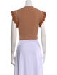 Ulla Johnson Crew Neck Short Sleeve Crop Top
