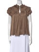 Ulla Johnson Mock Neck Short Sleeve Blouse