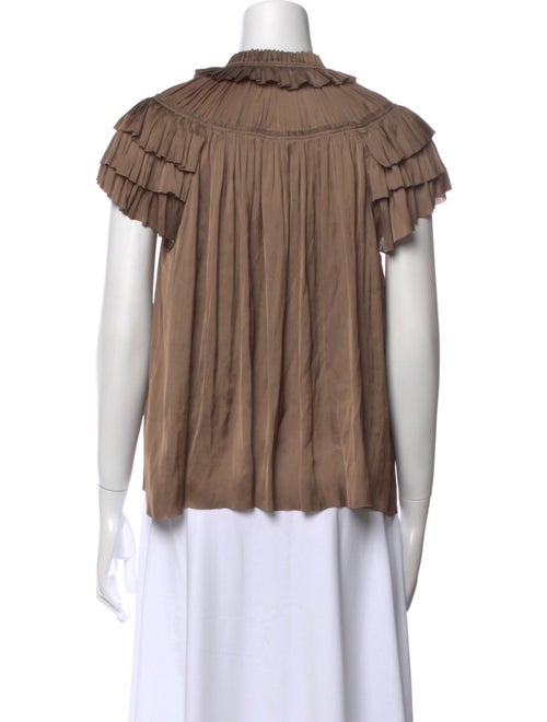 Ulla Johnson Mock Neck Short Sleeve Blouse