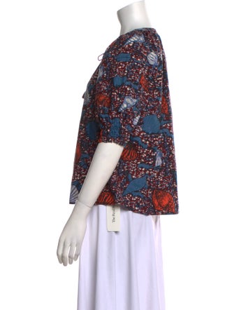 Ulla Johnson Floral Print Crew Neck Blouse