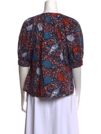 Ulla Johnson Floral Print Crew Neck Blouse