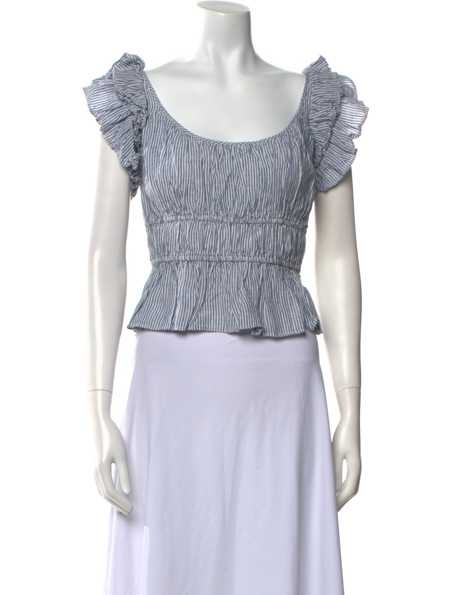 Ulla Johnson Linen Striped Crop Top