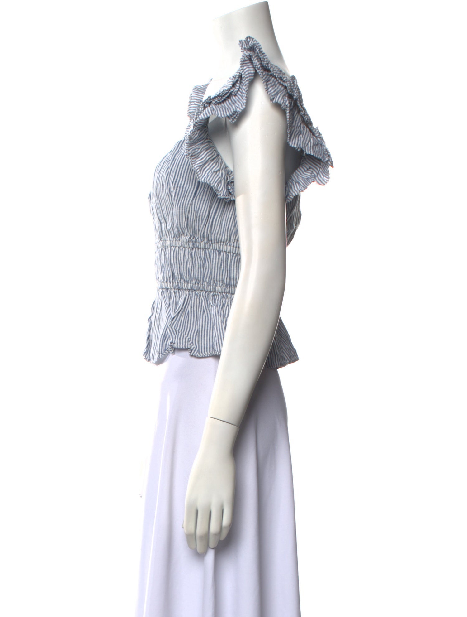 Ulla Johnson Linen Striped Crop Top