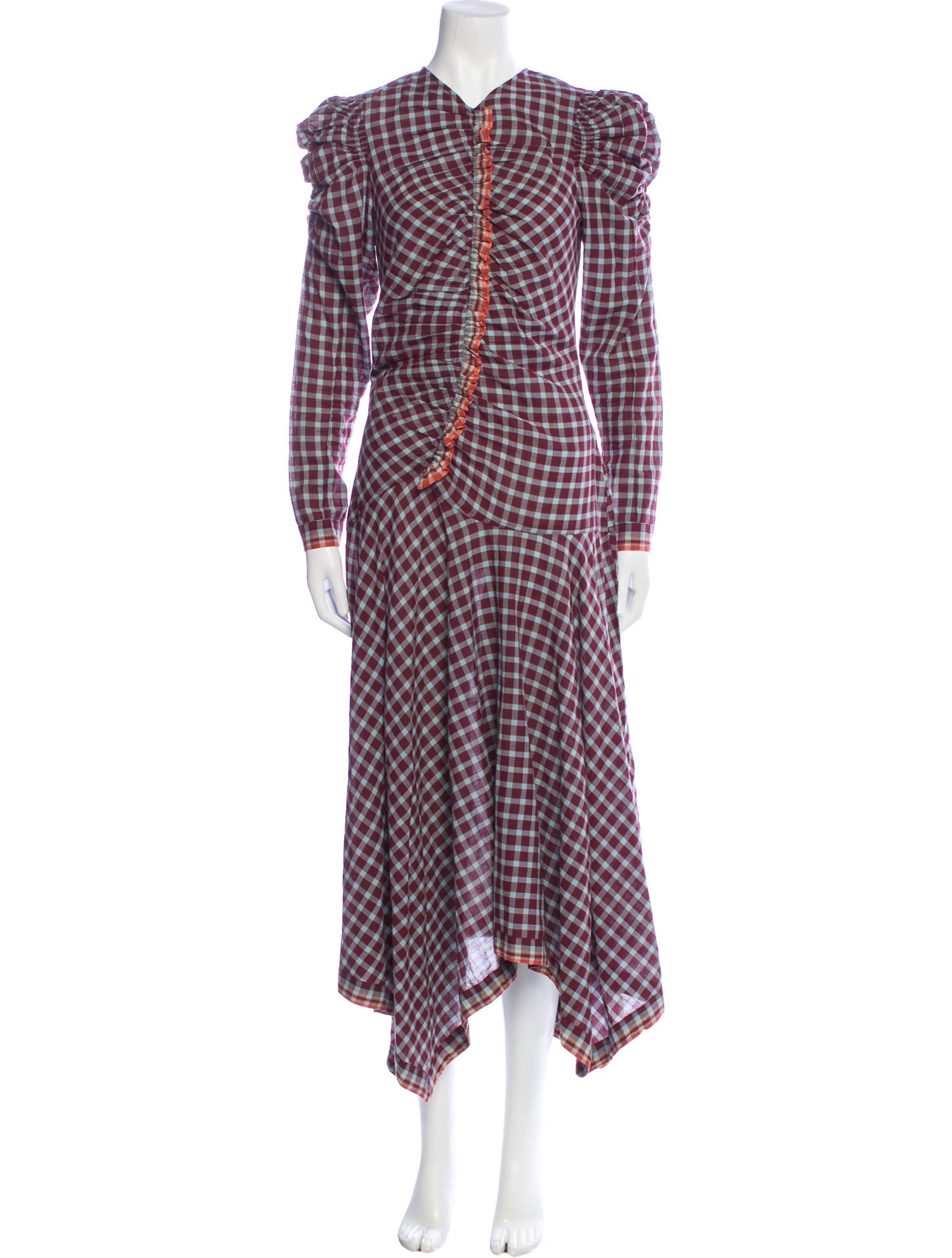 Ulla Johnson Plaid Print Midi Length Dress