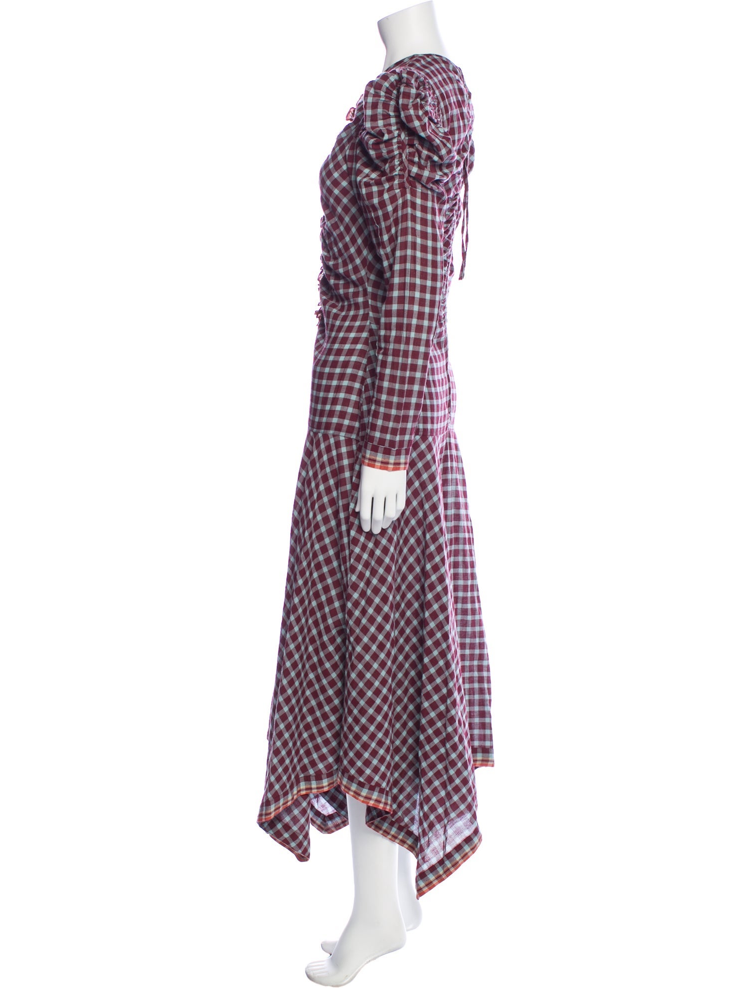 Ulla Johnson Plaid Print Midi Length Dress