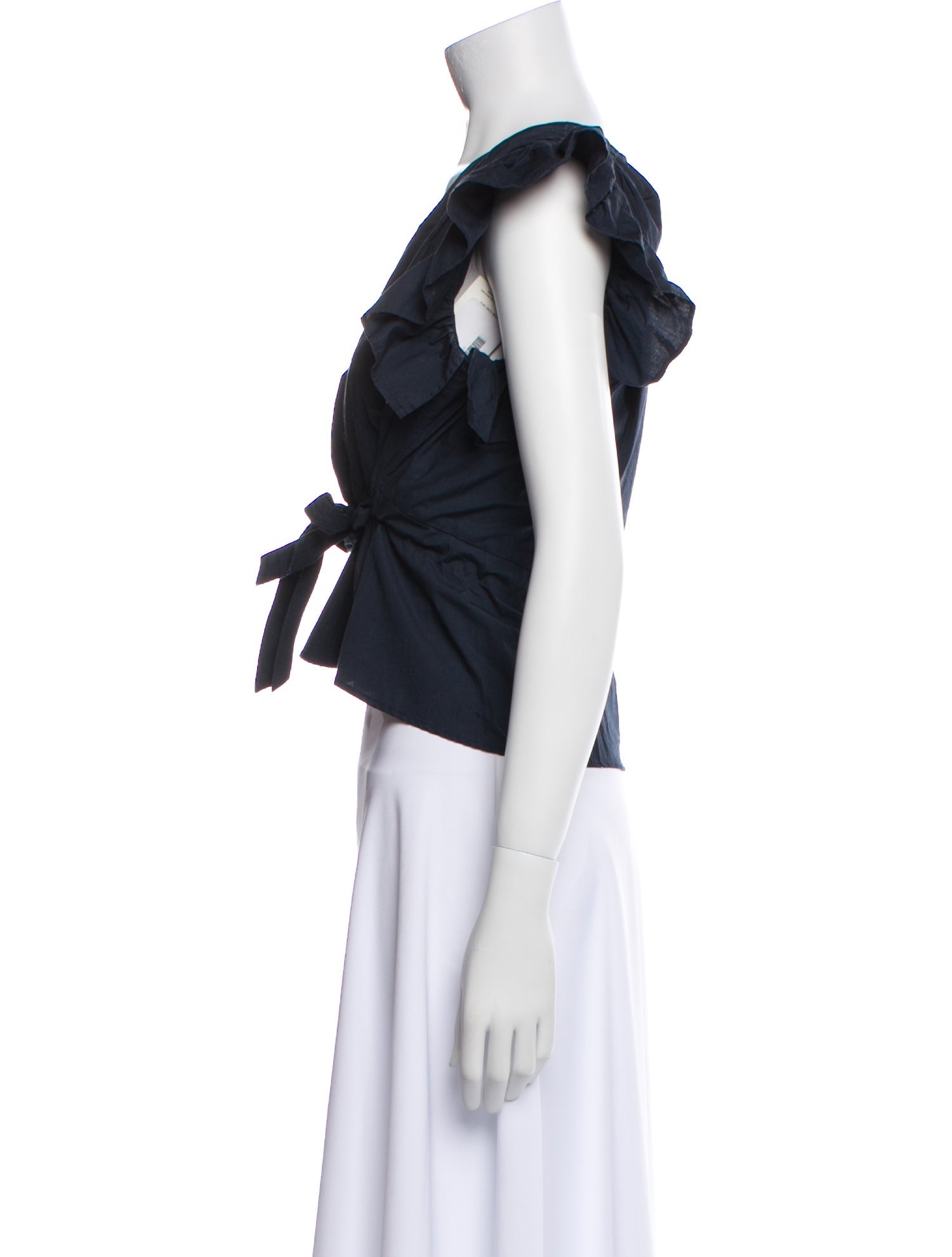 Ulla Johnson V-Neck Short Sleeve Crop Top