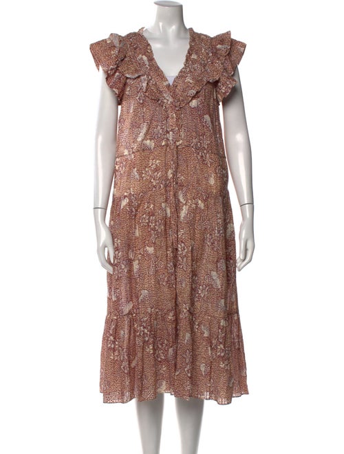Ulla Johnson Paisley Print Midi Length Dress