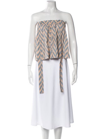 Ulla Johnson Striped Strapless Crop Top