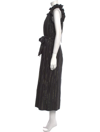 Ulla Johnson Striped Crew Neck Jumpsuit