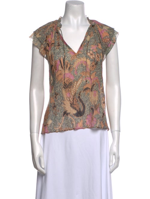 Ulla Johnson Silk Paisley Print Blouse