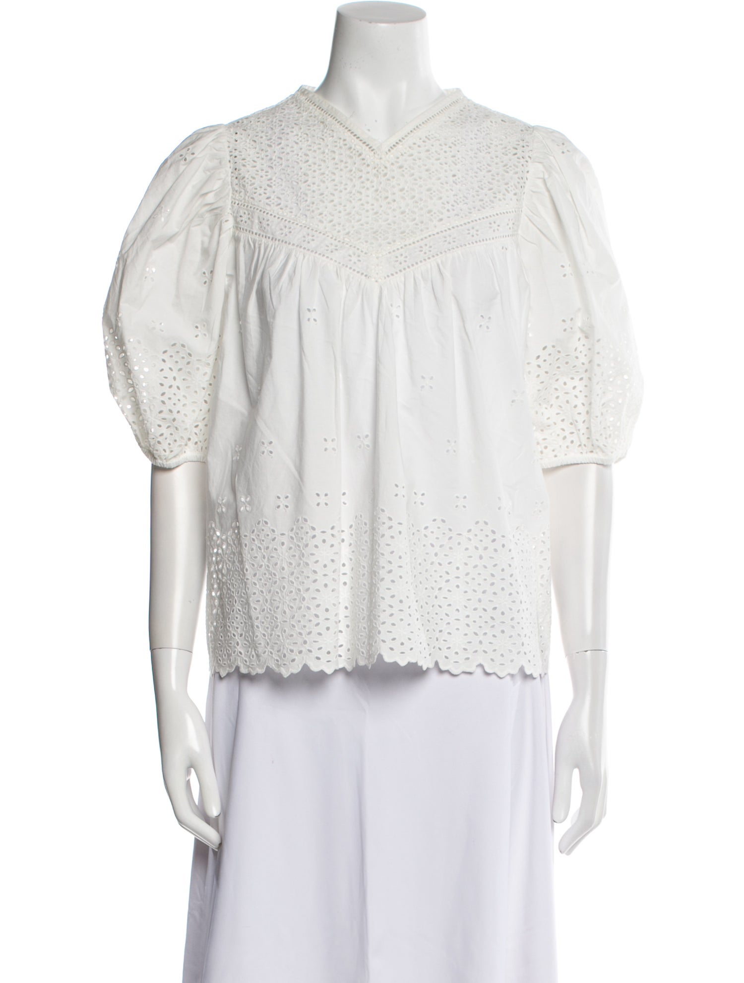 Ulla Johnson V-Neck Three-Quarter Sleeve Blouse