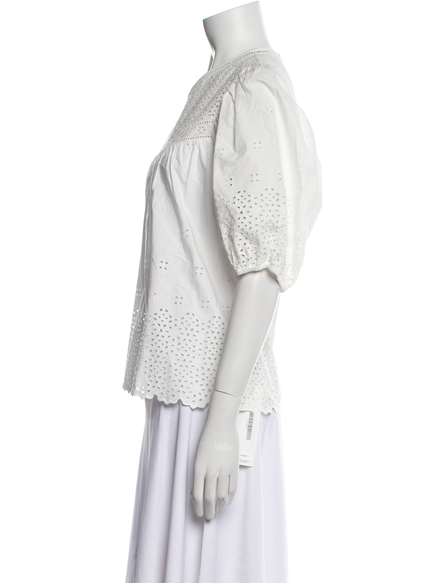 Ulla Johnson V-Neck Three-Quarter Sleeve Blouse