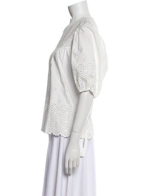 Ulla Johnson V-Neck Three-Quarter Sleeve Blouse