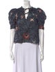 Ulla Johnson Floral Print Tie Neck Blouse