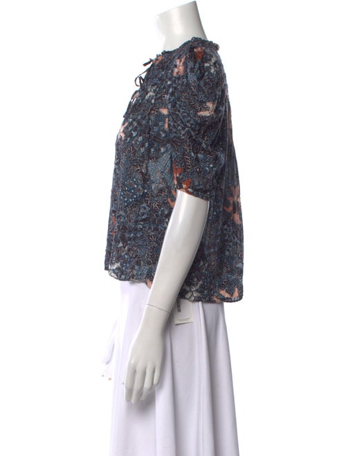 Ulla Johnson Floral Print Tie Neck Blouse