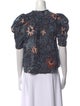 Ulla Johnson Floral Print Tie Neck Blouse