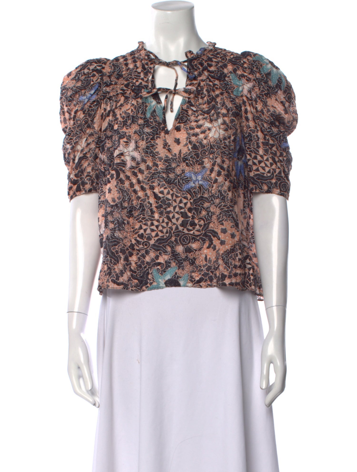 Ulla Johnson Floral Print V-Neck Blouse