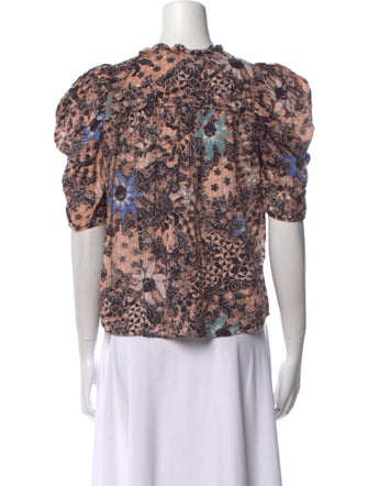 Ulla Johnson Floral Print V-Neck Blouse