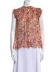 Ulla Johnson Floral Print Bateau Neckline Blouse