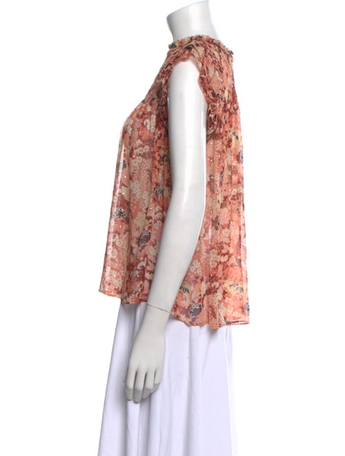 Ulla Johnson Floral Print Bateau Neckline Blouse
