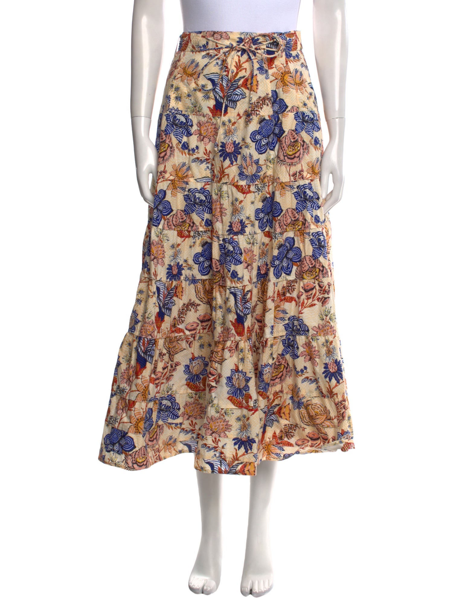 Ulla Johnson Floral Print Midi Length Skirt