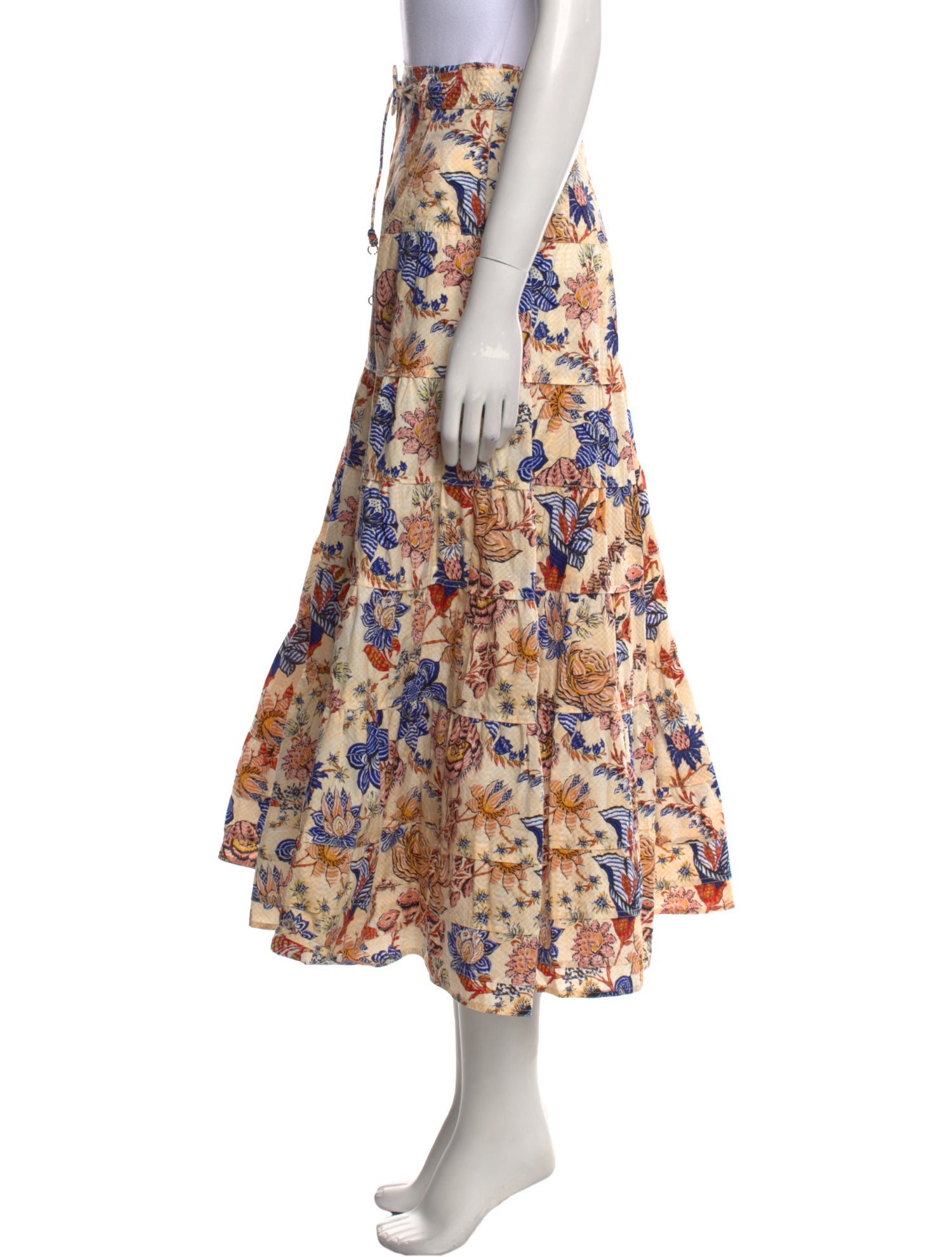 Ulla Johnson Floral Print Midi Length Skirt