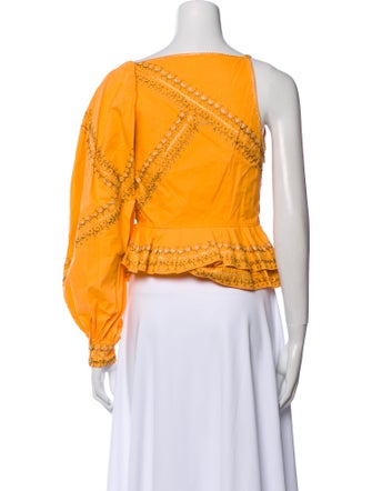 Ulla Johnson Square Neckline Long Sleeve Crop Top