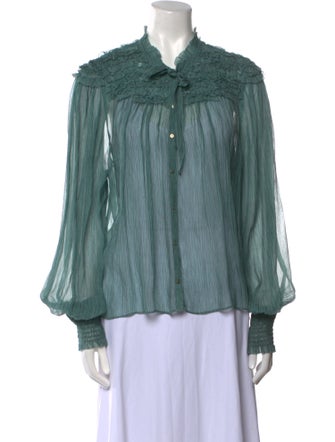 Ulla Johnson Silk Tie Neck Polo