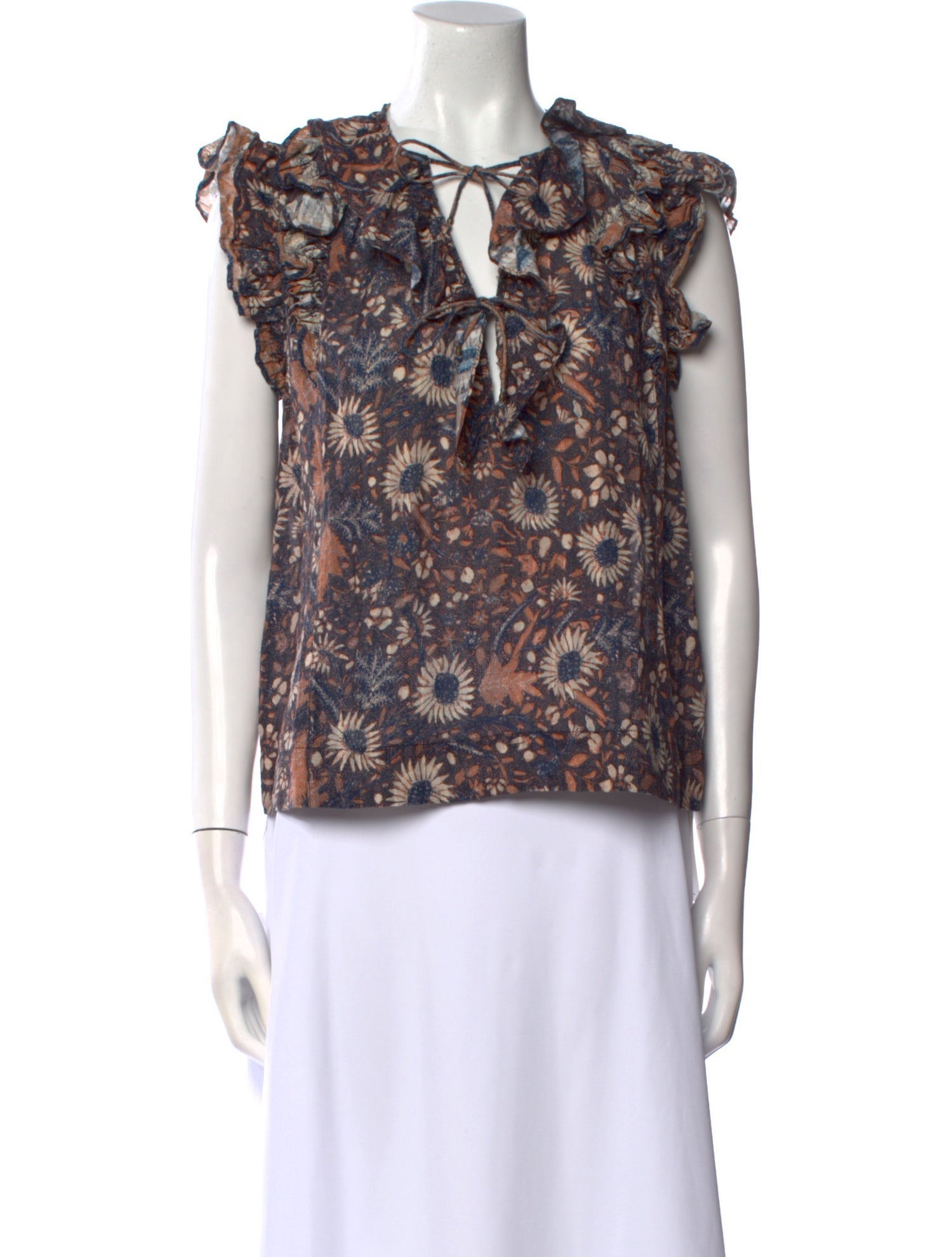 Ulla Johnson Floral Print V-Neck Blouse