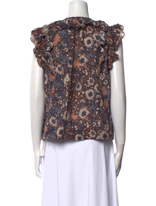 Ulla Johnson Floral Print V-Neck Blouse