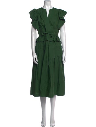 Ulla Johnson V-Neck Knee-Length Dress