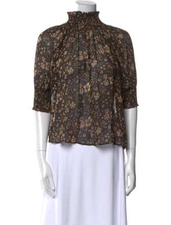 Ulla Johnson Silk Floral Print Blouse