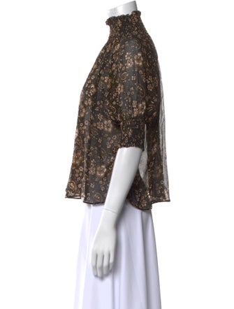 Ulla Johnson Silk Floral Print Blouse