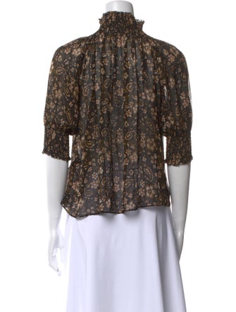 Ulla Johnson Silk Floral Print Blouse