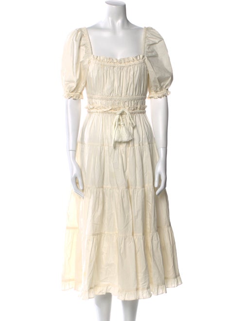 Ulla Johnson Square Neckline Midi Length Dress