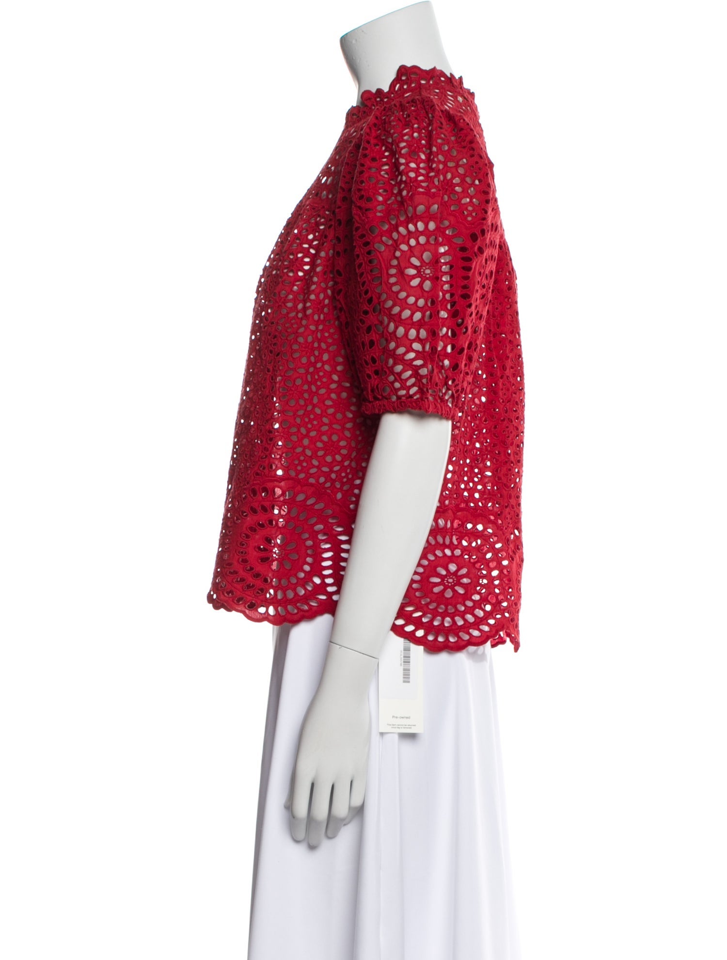 Ulla Johnson Lace Pattern Mock Neck Blouse w/ Tags