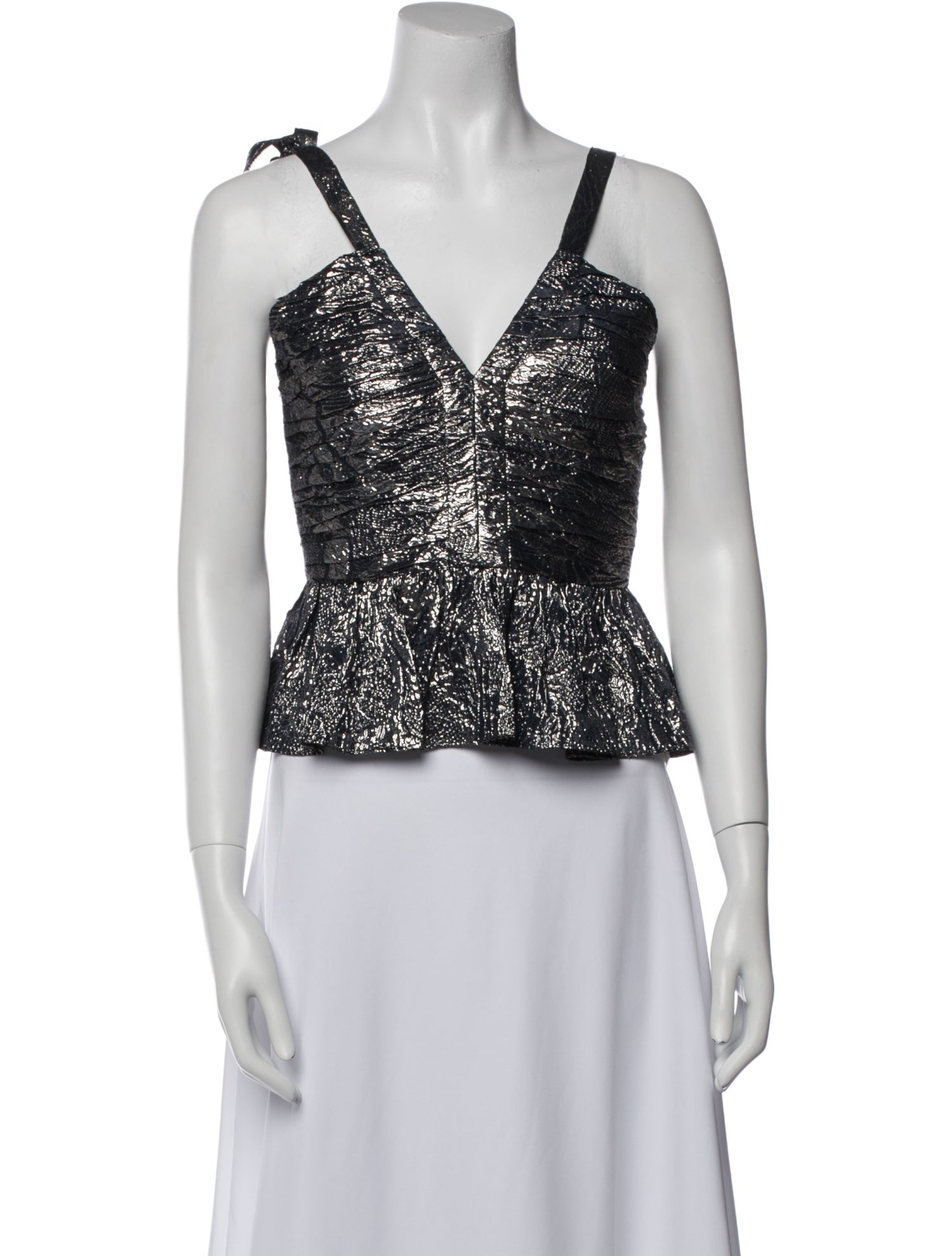 Ulla Johnson Silk V-Neck Crop Top